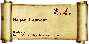 Meyer Leander névjegykártya